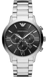 Emporio Armani Giovanni Chronograph Black Dial Silver Steel Strap Watch For Men - AR11208 Authentic Buy Shop Now