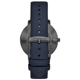 Emporio Armani Modern Slim Analog Silver Dial Blue Leather Strap Watch For Men - AR11214 Authentic Buy Shop Now