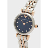 Emporio Armani Gianni T Bar Quartz Blue Dial Two Tone Steel Strap Watch For Women - AR11222 Authentic Buy Shop Now