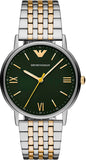 Emporio Armani Kappa Quartz Black Dial Two Tone Mesh Bracelet Watch For Men - AR11228 Authentic Buy Shop Now
