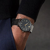 Emporio Armani Kappa Quartz Black Dial Two Tone Mesh Bracelet Watch For Men - AR11228 Authentic Buy Shop Now