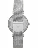 Emporio Armani Gianni T-Bar Quartz Mother of Pearl Dial Silver Mesh Bracelet Watch For Women - AR11319 Authentic Buy Shop Now