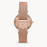 Emporio Armani Gianni T Bar Mother of Pearl Dial Rose Gold Mesh Bracelet Watch For Women - AR11320 Authentic Buy Shop Now