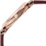 Emporio Armani Gianni T-Bar Analog Mother of Pearl Dial Red Leather Strap Watch For Women - AR11322 Authentic Buy Shop Now