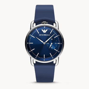 Emporio Armani Aviator Quartz Blue Dial Blue Leather Strap Watch For Men - AR11335 Authentic Buy Shop Now