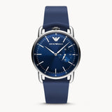 Emporio Armani Aviator Quartz Blue Dial Blue Leather Strap Watch For Men - AR11335 Authentic Buy Shop Now