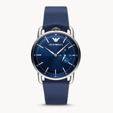 Emporio Armani Aviator Quartz Blue Dial Blue Leather Strap Watch For Men - AR11335 Authentic Buy Shop Now