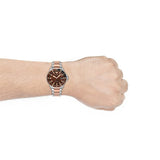Emporio Armani Diver Quartz Brown Dial Two Tone Steel Strap Watch For Men - AR11340 Authentic Buy Shop Now