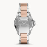 Emporio Armani Diver Quartz Brown Dial Two Tone Steel Strap Watch For Men - AR11340 Authentic Buy Shop Now