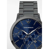 Emporio Armani Giovanni Chronograph Blue Dial Grey Steel Strap Watch For Men - AR11348 Authentic Buy Shop Now