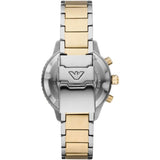 Emporio Armani Diver Chronograph Green Dial Two Tone Steel Strap Watch For Men - AR11361 Authentic Buy Shop Now