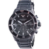 Emporio Armani Diver Chronograph Black Dial Black Steel Strap Watch For Men - AR11363 Authentic Buy Shop Now