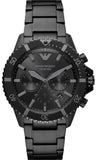 Emporio Armani Diver Chronograph Black Dial Black Steel Strap Watch For Men - AR11363 Authentic Buy Shop Now