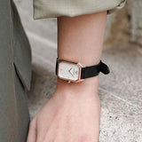 Emporio Armani Gioia Quartz Mother of Pearl Dial Black Leather Strap Watch For Women - AR11390 Authentic Buy Shop Now