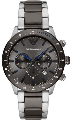 Emporio Armani Chronograph Grey Dial Two Tone Steel Strap Watch For Men - AR11391 Authentic Buy Shop Now