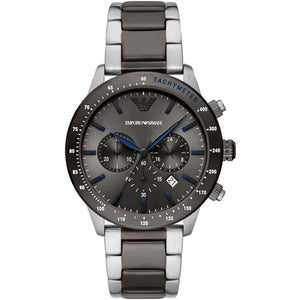 Emporio Armani Chronograph Grey Dial Two Tone Steel Strap Watch For Men - AR11391 Authentic Buy Shop Now