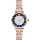Emporio Armani Gianni T-Bar Quartz Crystals Black Dial Gold Steel Strap Watch For Women - AR11423 Authentic Buy Shop Now