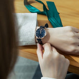 Emporio Armani Gianni T-Bar Quartz Blue Dial Blue Leather Strap Watch for Women - AR11424 Authentic Buy Shop Now