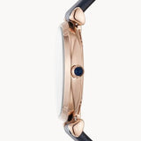 Emporio Armani Gianni T-Bar Quartz Blue Dial Blue Leather Strap Watch for Women - AR11424 Authentic Buy Shop Now