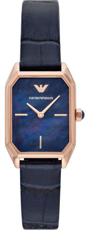 Emporio Armani Gioia Quartz Mother of Pearl Blue Dial Blue Leather Strap Watch For Women - AR11426 Authentic Buy Shop Now