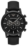 Emporio Armani Luigi Analog Black Dial Black Leather Strap Watch For Men - AR11450 Authentic Buy Shop Now