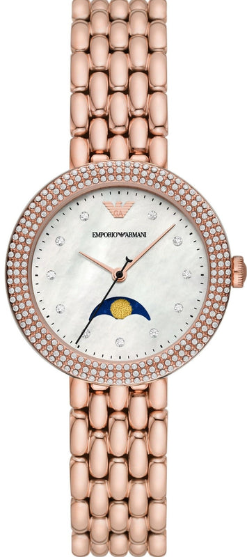Emporio Armani Rosa Mother of Pearl Dial Rose Gold Steel Strap Watch For Women - AR11462 Authentic Buy Shop Now