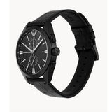 Emporio Armani Claudio Chronograph Black Dial Black Leather Strap Watch For Men - AR11483 Authentic Buy Shop Now