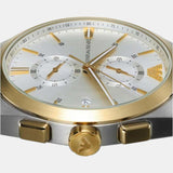 Emporio Armani Claudio Chronograph Silver Dial Black Leather Strap Watch For Men - AR11498 Authentic Buy Shop Now
