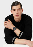 Emporio Armani Diver Chronograph Black Dial Black Silicon Strap Watch For Men - AR11515 Authentic Buy Shop Now