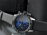Emporio Armani Mario Chronograph Blue Dial Black Leather Strap Watch For Men - AR11522 Authentic Buy Shop Now