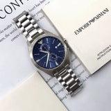 Emporio Armani Claudio Chronograph Blue Dial Silver Steel Strap Watch For Men - AR11541 Authentic Buy Shop Now