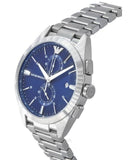 Emporio Armani Claudio Chronograph Blue Dial Silver Steel Strap Watch For Men - AR11541 Authentic Buy Shop Now