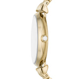 Emporio Armani Gianni T Bar Analog Crystals Gold Dial Gold Steel Strap Watch For Women - AR11608 Authentic Buy Shop Now