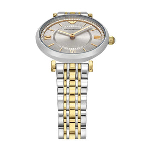 Emporio Armani Gianni T-Bar Beige Dial Two Tone Steel Strap Watch for Women - AR11702 Authentic Buy Shop Now