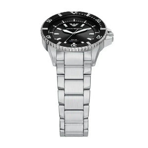 Emporio Armani World Explorer Solar Black Dial Silver Steel Strap Watch for Men - AR11787 Authentic Buy Shop Now