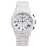 Emporio Armani Chronograph Ceramic White Dial Watch For Women - AR1403 Authentic Buy Shop Now
