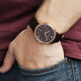Emporio Armani Classic Quartz Brown Dial Brown Leather Strap Watch For Men - AR1613 Authentic Buy Shop Now