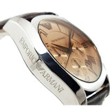 Emporio Armani Valente Chronograph Amber Dial Brown Leather Strap Watch For Men - AR1634 Authentic Buy Shop Now