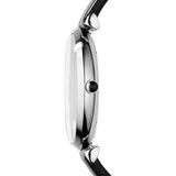 Emporio Armani Retro Analog Quartz Silver Dial Black Leather Strap Watch For Men - AR1674 Authentic Buy Shop Now