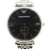 Emporio Armani Retro Black Dial Silver Steel Strap Watch For Men - AR1676 Authentic Buy Shop Now