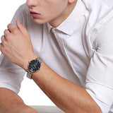 Emporio Armani Retro Black Dial Silver Steel Strap Watch For Men - AR1676 Authentic Buy Shop Now