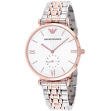Emporio Armani Retro Silver Dial Two Tone Steel Strap Watch For Men - AR1677 Authentic Buy Shop Now