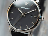 Emporio Armani Classic Quartz Black Dial Black Leather Strap Watch For Men - AR1692 Authentic Buy Shop Now