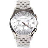 Emporio Armani Velente Chronograph Quartz Silver Dial Silver Steel Strap Watch For Men - AR1702 Authentic Buy Shop Now