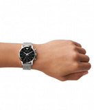 Emporio Armani Luigi Chronograph Black Dial Silver Mesh Bracelet Watch For Men - AR1811 Authentic Buy Shop Now