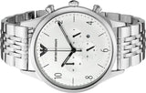 Emporio Armani Classic Chronograph Silver Dial Silver Steel Strap Watch For Men - AR1879 Authentic Buy Shop Now