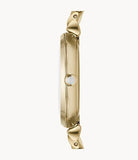 Emporio Armani Gianni T Bar White Mother of Pearl Dial Gold Steel Strap Watch For Women - AR1907 Authentic Buy Shop Now