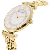 Emporio Armani Gianni T Bar White Mother of Pearl Dial Gold Steel Strap Watch For Women - AR1907 Authentic Buy Shop Now