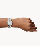 Emporio Armani Gianni T-Bar Mother of Pearl Dial Silver Stainless Steel Watch For Women - AR1908 Authentic Buy Shop Now