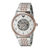 Emporio Armani Meccanico White Dial Two Tone Steel Strap Watch For Men - AR1921 Authentic Buy Shop Now